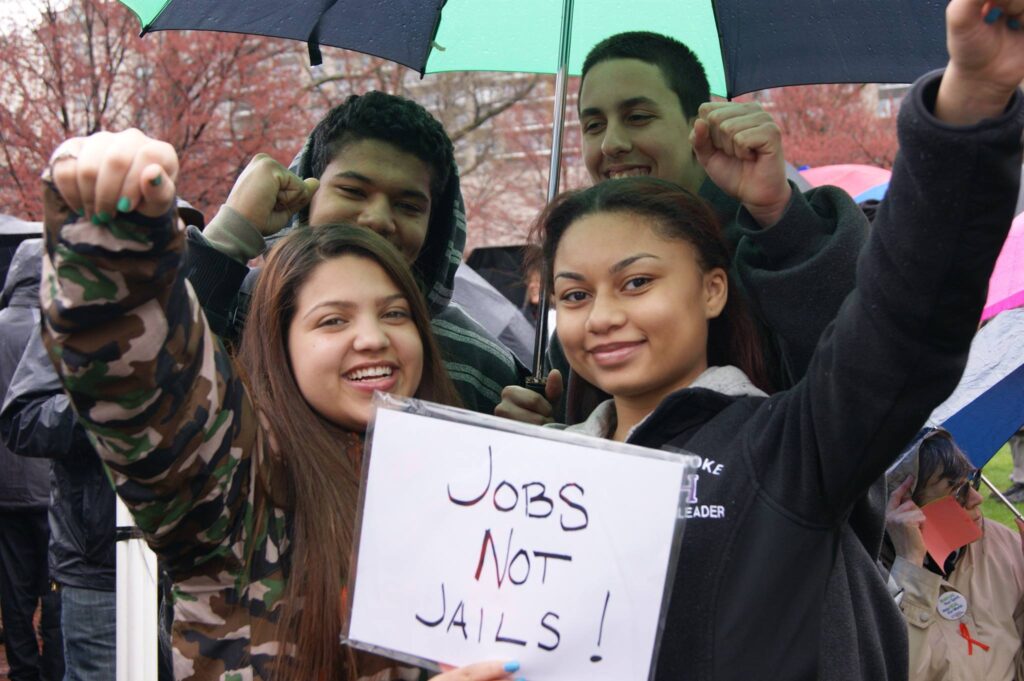 Photo from the Jobs Not Jails campaign